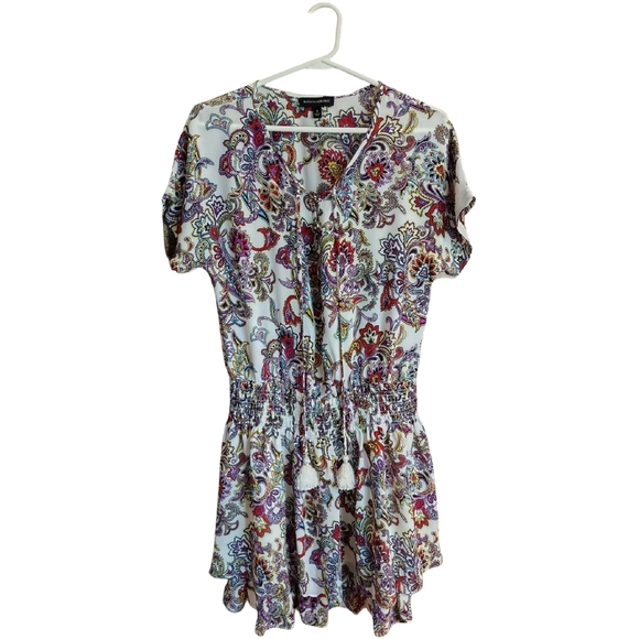 NWOT Banana Republic Paisley Dress, Size Small, White with Multicolored Design - Picture 3 of 10